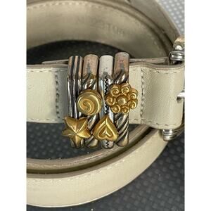 Vintage 1996 Brighton 23104 Charm Belt Cream Medium Copper Gold Pewter